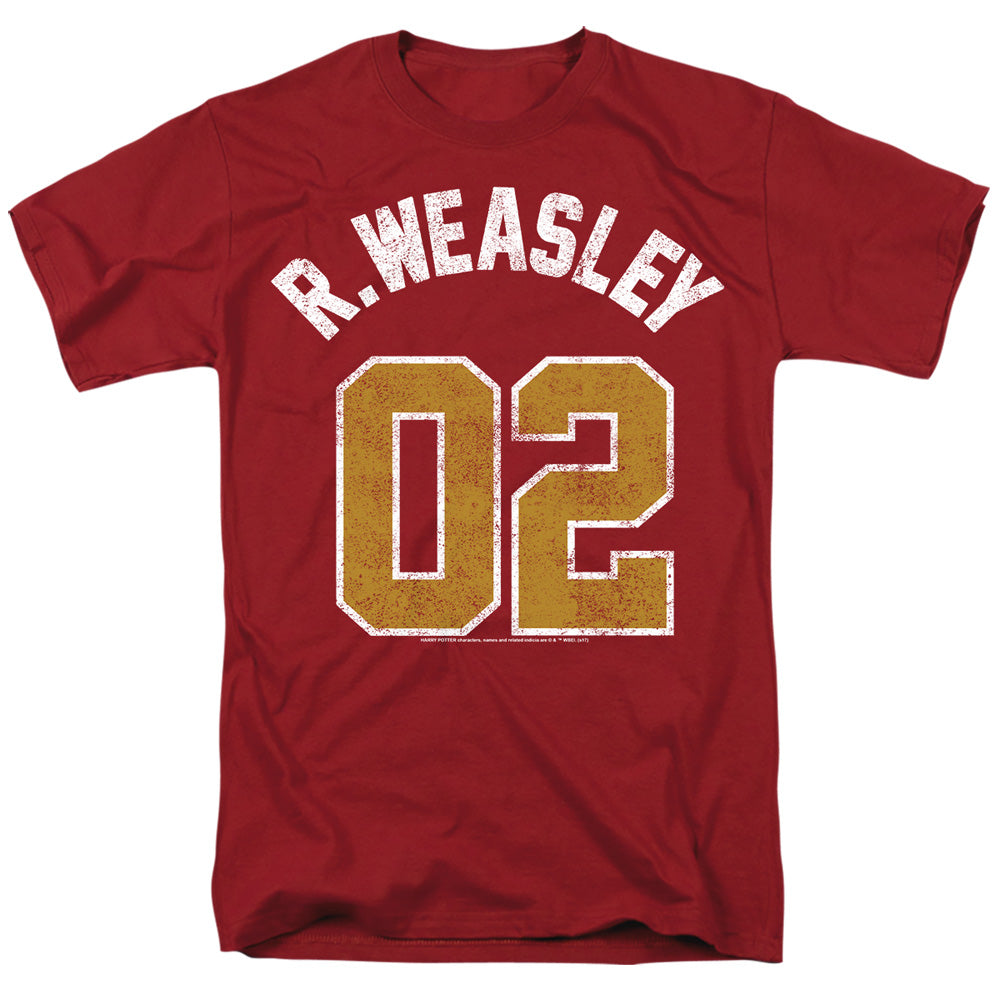AN OFFCIALLY LICENSED HARRY POTTER WEASLEY JERSEY MEN'S REGULAR FIT T-SHIRT CARDINAL