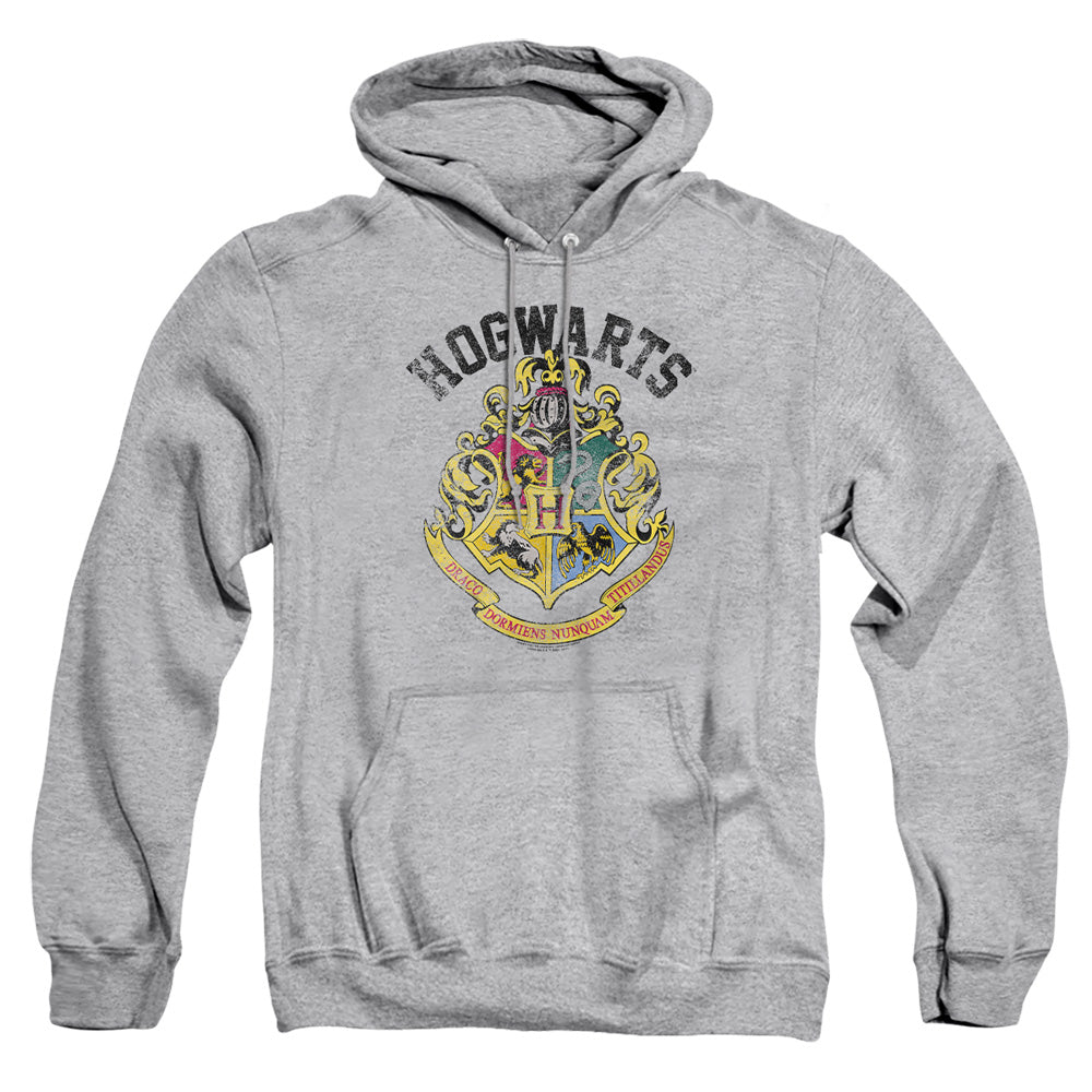 AN OFFCIALLY LICENSED HARRY POTTER HOGWARTS CREST ADULT UNISEX PULLOVER HOODIE ATHLETIC HEATHER