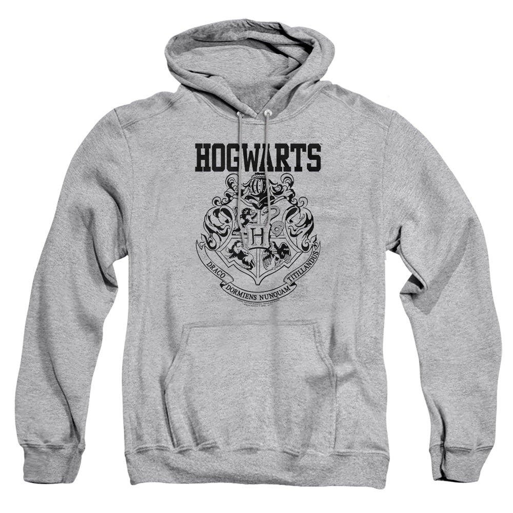 AN OFFCIALLY LICENSED HARRY POTTER HOGWARTS ATHLETIC ADULT UNISEX PULLOVER HOODIE ATHLETIC HEATHER