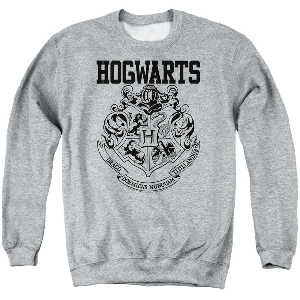 AN OFFCIALLY LICENSED HARRY POTTER HOGWARTS ATHLETIC ADULT UNISEX CREWNECK SWEATSHIRT ATHLETIC HEATHER