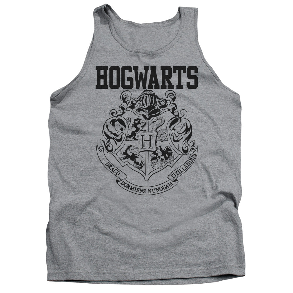 AN OFFCIALLY LICENSED HARRY POTTER HOGWARTS ATHLETIC ADULT UNISEX TANK TOP ATHLETIC HEATHER