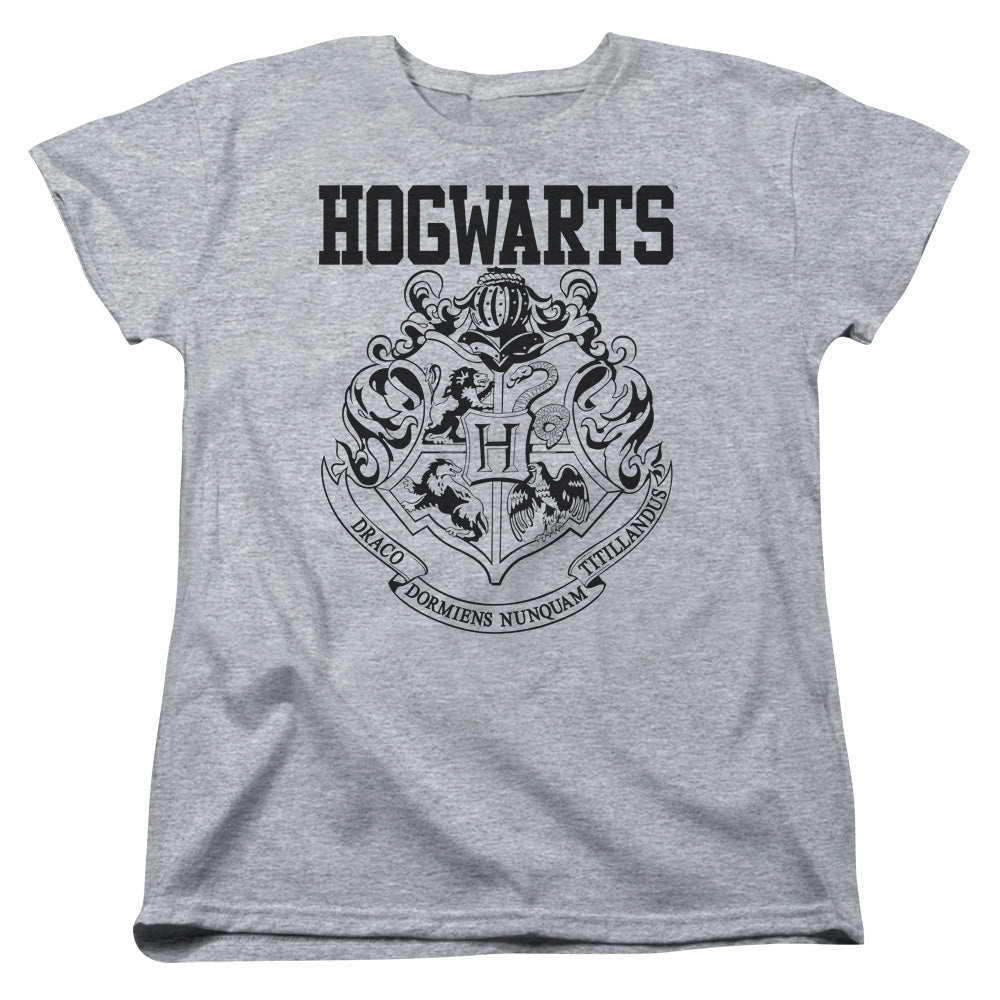 AN OFFCIALLY LICENSED HARRY POTTER HOGWARTS ATHLETIC WOMEN'S REGULAR FIT T-SHIRT ATHLETIC HEATHER
