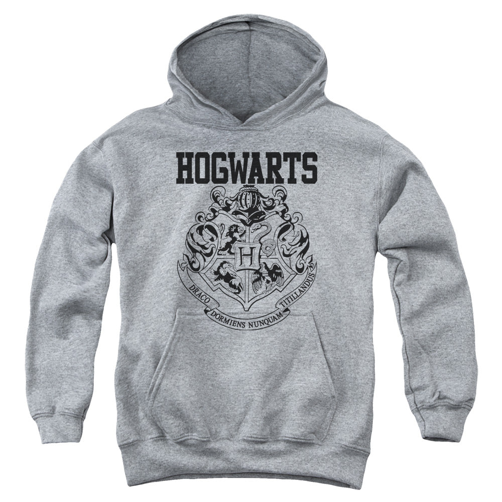 AN OFFCIALLY LICENSED HARRY POTTER HOGWARTS ATHLETIC YOUTH HOODIE ATHLETIC HEATHER