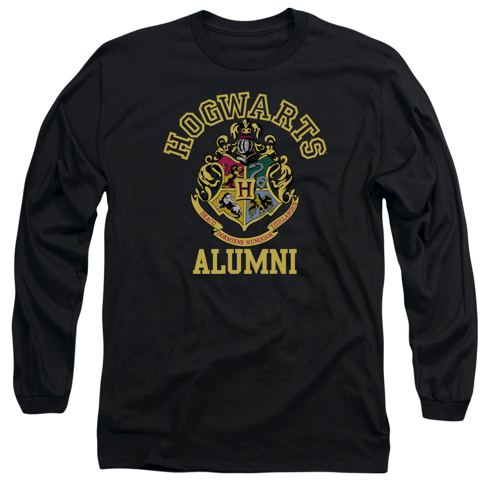 AN OFFCIALLY LICENSED HARRY POTTER HOGWARTS ALUMNI CREST MEN'S LONG SLEEVE T-SHIRT BLACK