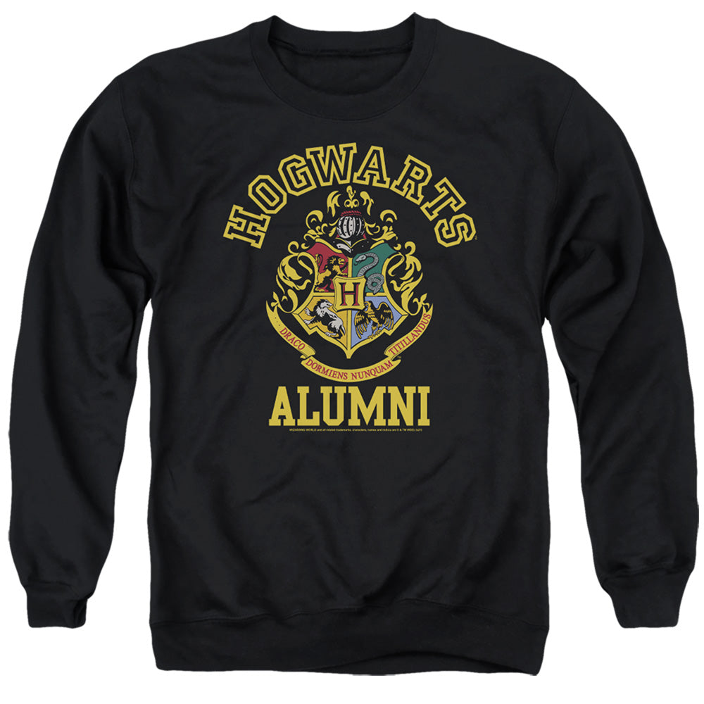 AN OFFCIALLY LICENSED HARRY POTTER HOGWARTS ALUMNI CREST ADULT UNISEX CREWNECK SWEATSHIRT BLACK
