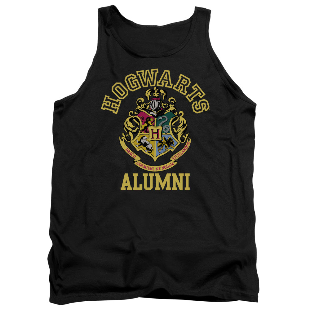 AN OFFCIALLY LICENSED HARRY POTTER HOGWARTS ALUMNI CREST ADULT UNISEX TANK TOP BLACK