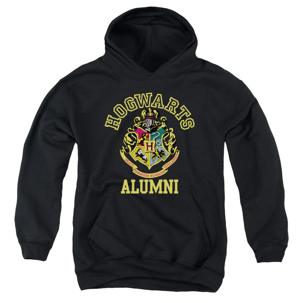 AN OFFCIALLY LICENSED HARRY POTTER HOGWARTS ALUMNI CREST YOUTH HOODIE BLACK