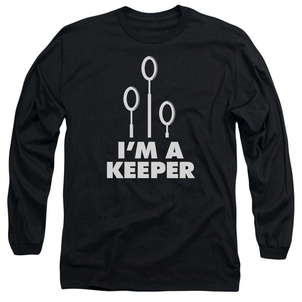AN OFFCIALLY LICENSED HARRY POTTER KEEPER MEN'S LONG SLEEVE T-SHIRT BLACK