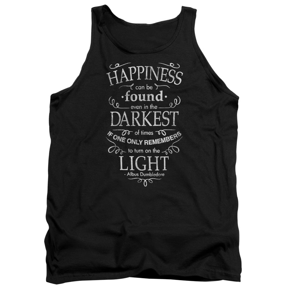 AN OFFCIALLY LICENSED HARRY POTTER HAPPINESS ADULT UNISEX TANK TOP BLACK