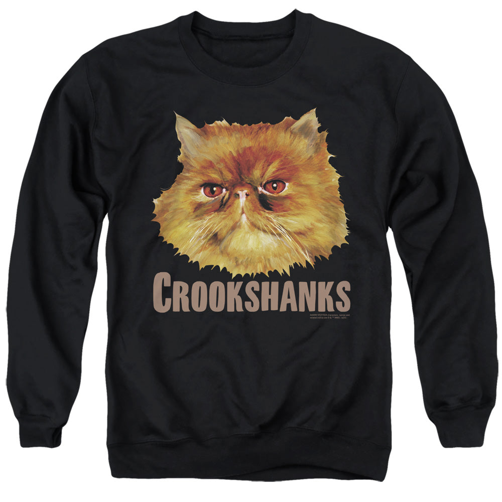 AN OFFCIALLY LICENSED HARRY POTTER CROOKSHANKS COLOR ADULT UNISEX CREWNECK SWEATSHIRT BLACK