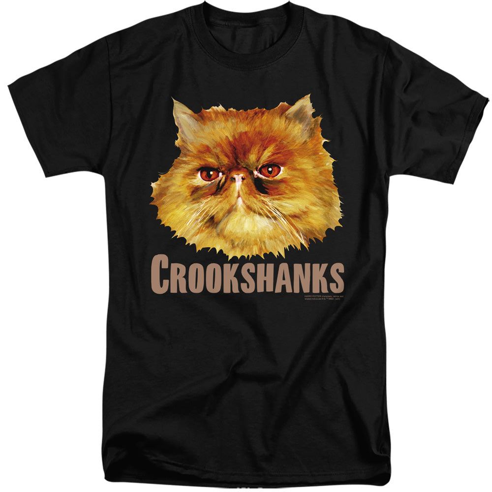 AN OFFCIALLY LICENSED HARRY POTTER CROOKSHANKS COLOR MEN'S TALL FIT T-SHIRT BLACK