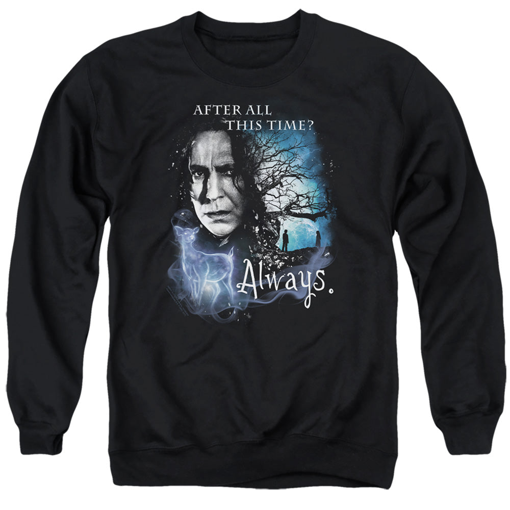 AN OFFCIALLY LICENSED HARRY POTTER ALWAYS ADULT UNISEX CREWNECK SWEATSHIRT BLACK