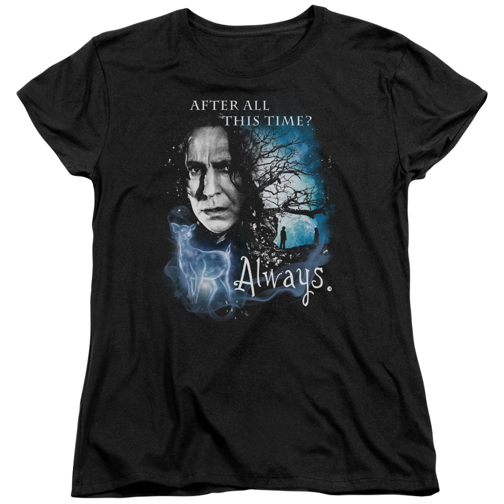 AN OFFCIALLY LICENSED HARRY POTTER ALWAYS WOMEN'S REGULAR FIT T-SHIRT BLACK