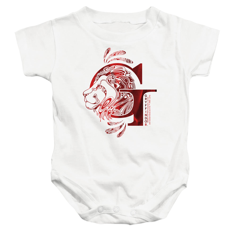AN OFFCIALLY LICENSED HARRY POTTER GRYFFINDOR G LOGO BABY BODYSUIT WHITE