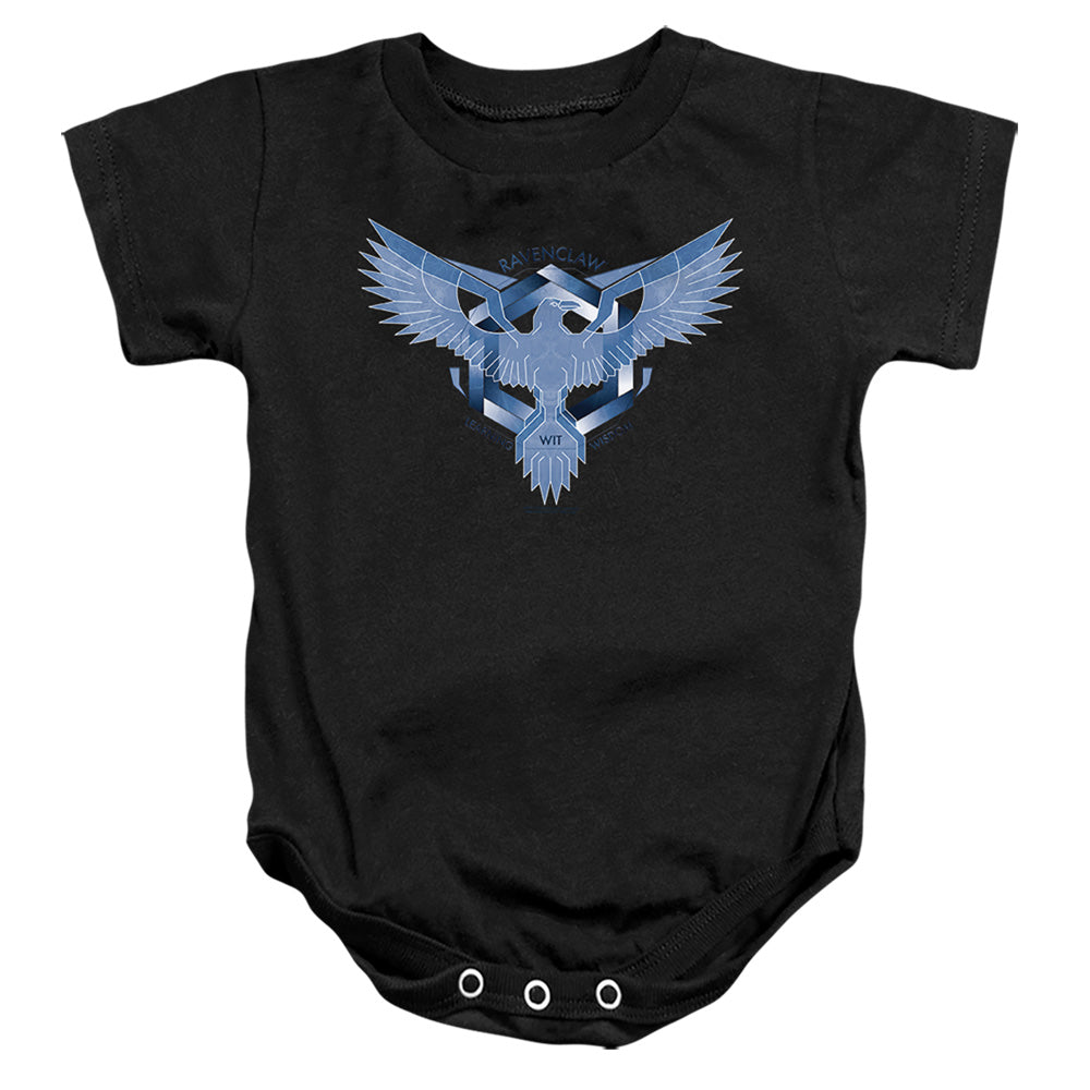 AN OFFCIALLY LICENSED HARRY POTTER RAVENCLAW LEARNING WISDOM WIT BABY BODYSUIT BLACK