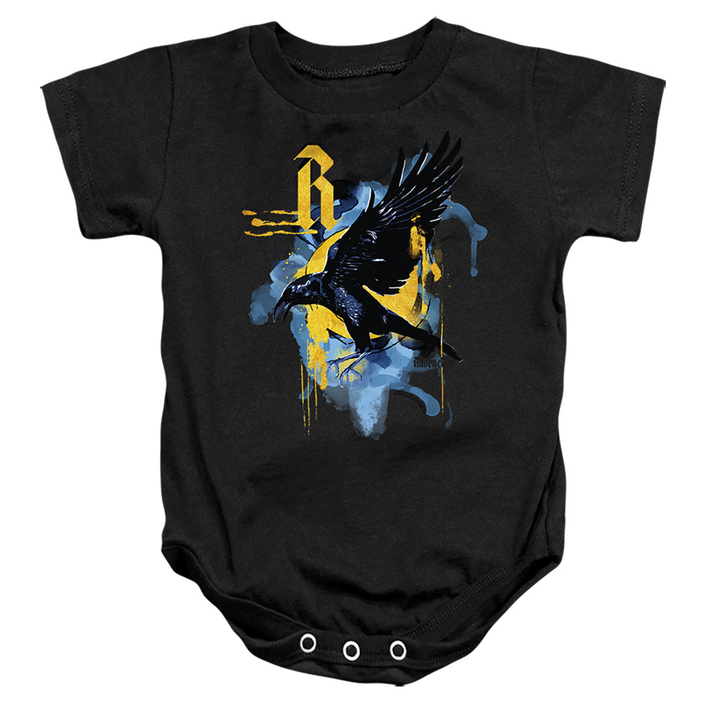 AN OFFCIALLY LICENSED HARRY POTTER URBAN ELEGANCE RAVENCLAW RAVEN BABY BODYSUIT BLACK