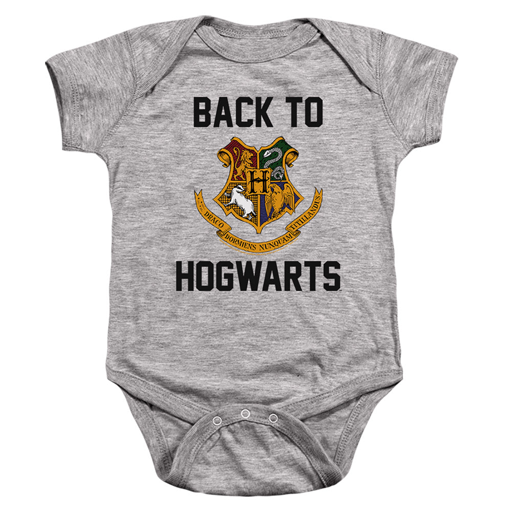 AN OFFCIALLY LICENSED HARRY POTTER I'D RATHER BE AT HOGWARTS 2 BABY BODYSUIT ATHLETIC HEATHER