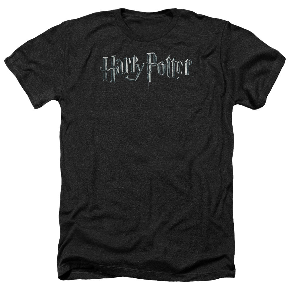 AN OFFCIALLY LICENSED HARRY POTTER LOGO MEN'S HEATHER T-SHIRT CHARCOAL