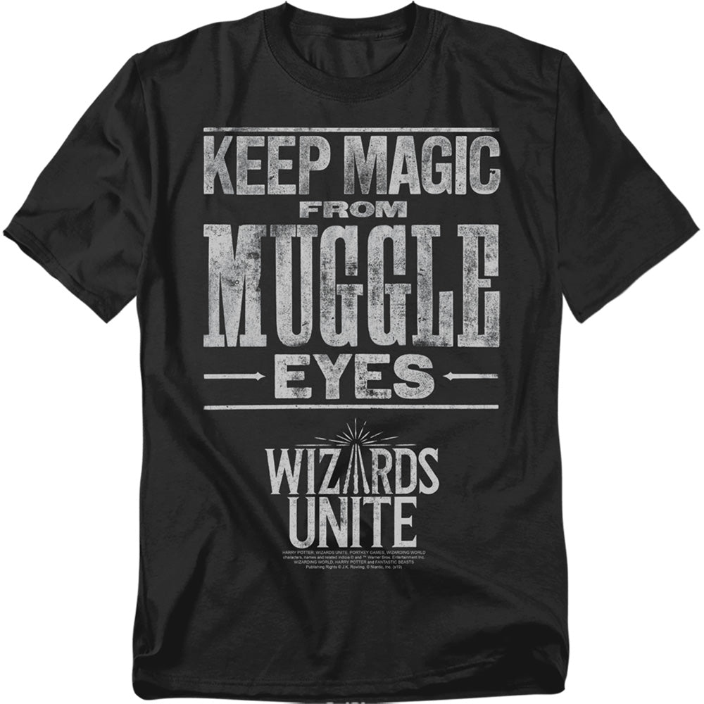 AN OFFCIALLY LICENSED HARRY POTTER WIZARDS UNITE HIDDEN MAGIC MEN'S REGULAR FIT T-SHIRT BLACK