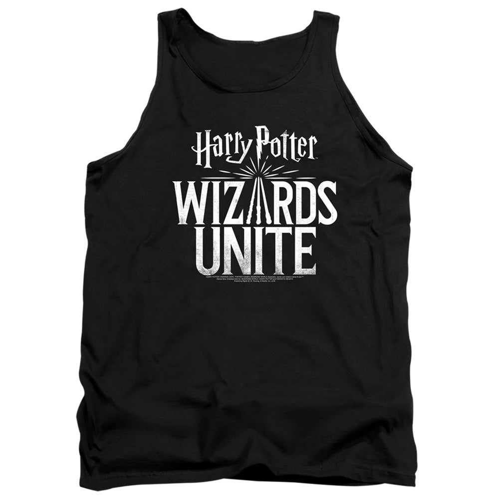 AN OFFCIALLY LICENSED HARRY POTTER WIZARDS UNITE WIZARDS UNITE LOGO ADULT UNISEX TANK TOP BLACK