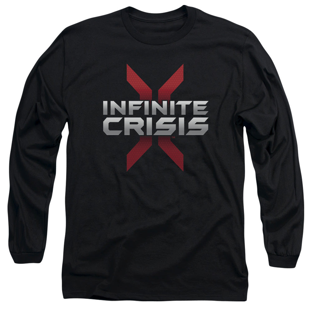AN OFFCIALLY LICENSED INFINITE CRISIS LOGO MEN'S LONG SLEEVE T-SHIRT BLACK