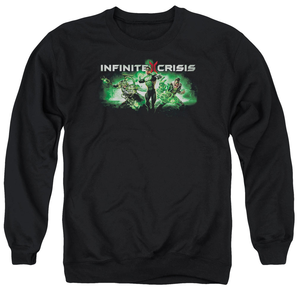 AN OFFCIALLY LICENSED INFINITE CRISIS IC GREEN ADULT UNISEX CREWNECK SWEATSHIRT BLACK