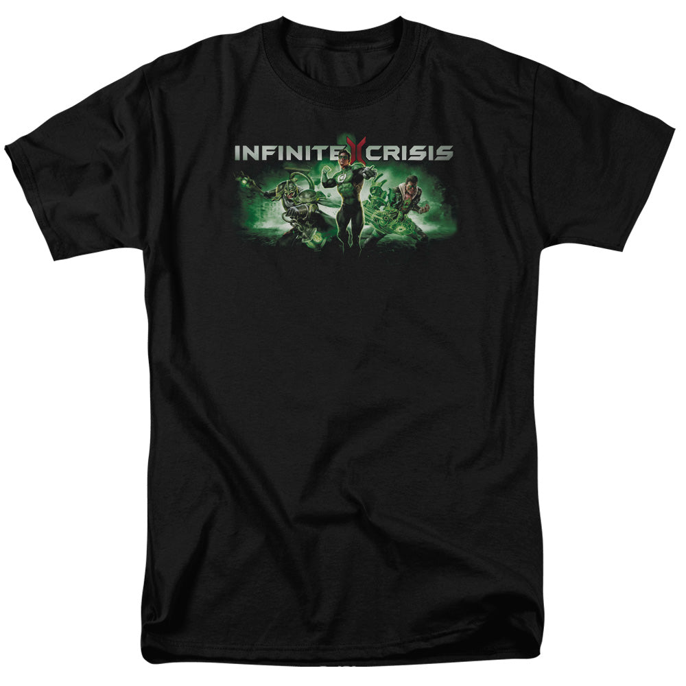 AN OFFCIALLY LICENSED INFINITE CRISIS IC GREEN MEN'S REGULAR FIT T-SHIRT BLACK