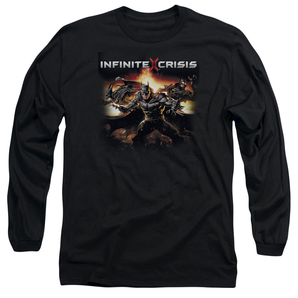 AN OFFCIALLY LICENSED INFINITE CRISIS BATMEN MEN'S LONG SLEEVE T-SHIRT BLACK