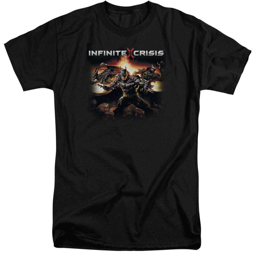 AN OFFCIALLY LICENSED INFINITE CRISIS BATMEN MEN'S TALL FIT T-SHIRT BLACK