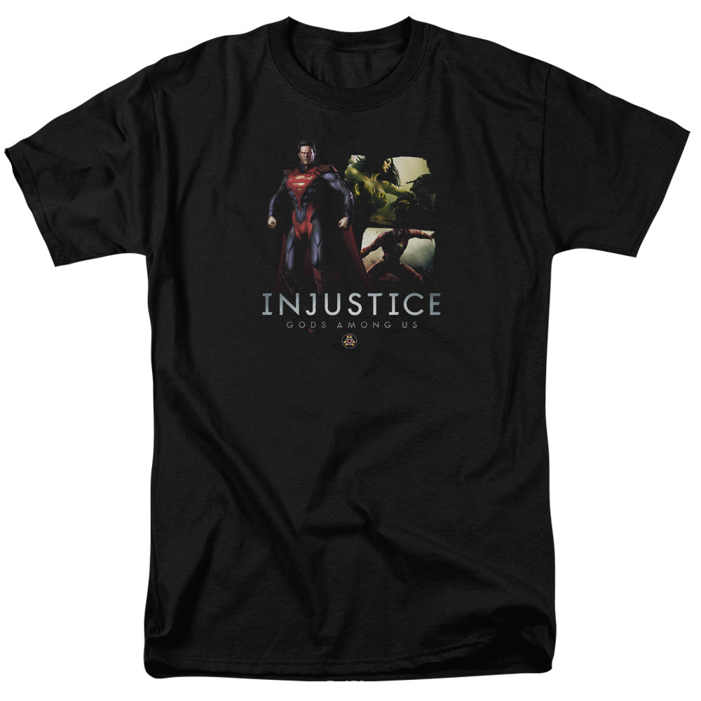 AN OFFCIALLY LICENSED INJUSTICE GODS AMONG US SUPERMANS REVENGE MEN'S REGULAR FIT T-SHIRT BLACK