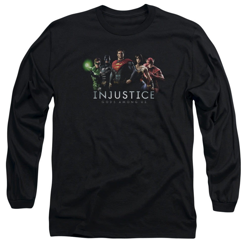 AN OFFCIALLY LICENSED INJUSTICE GODS AMONG US INJUSTICE LEAGUE MEN'S LONG SLEEVE T-SHIRT BLACK
