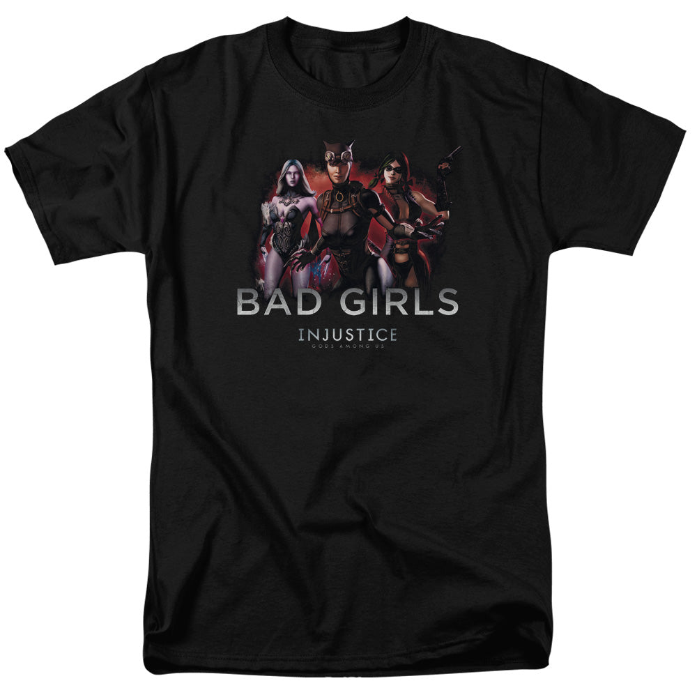 AN OFFCIALLY LICENSED INJUSTICE GODS AMONG US BAD GIRLS MEN'S REGULAR FIT T-SHIRT BLACK