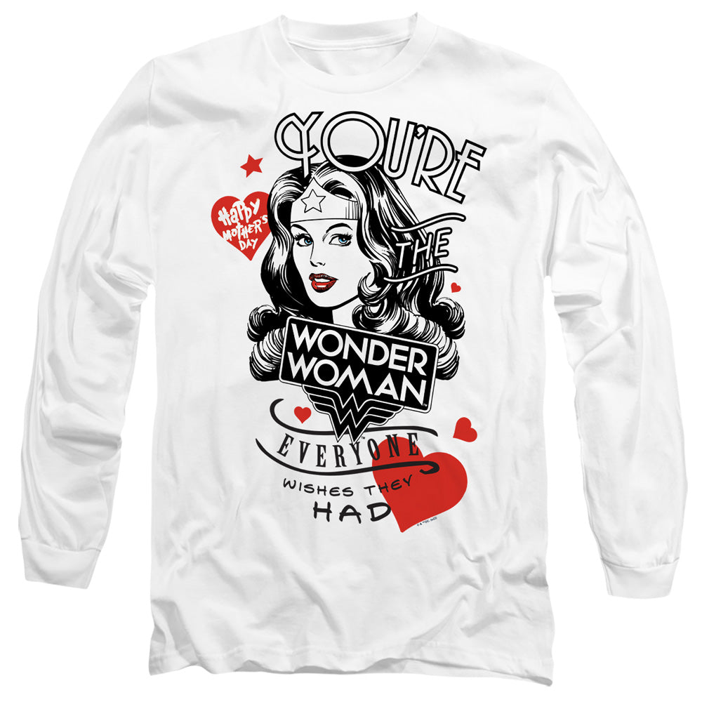 AN OFFCIALLY LICENSED JUSTICE LEAGUE CORE EVERYONE WISHES MEN'S LONG SLEEVE T-SHIRT WHITE