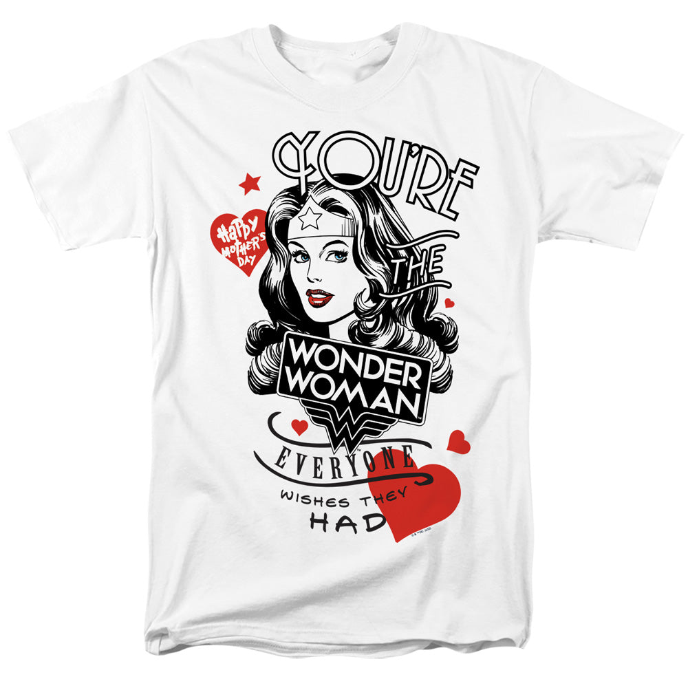 AN OFFCIALLY LICENSED JUSTICE LEAGUE CORE EVERYONE WISHES MEN'S REGULAR FIT T-SHIRT WHITE