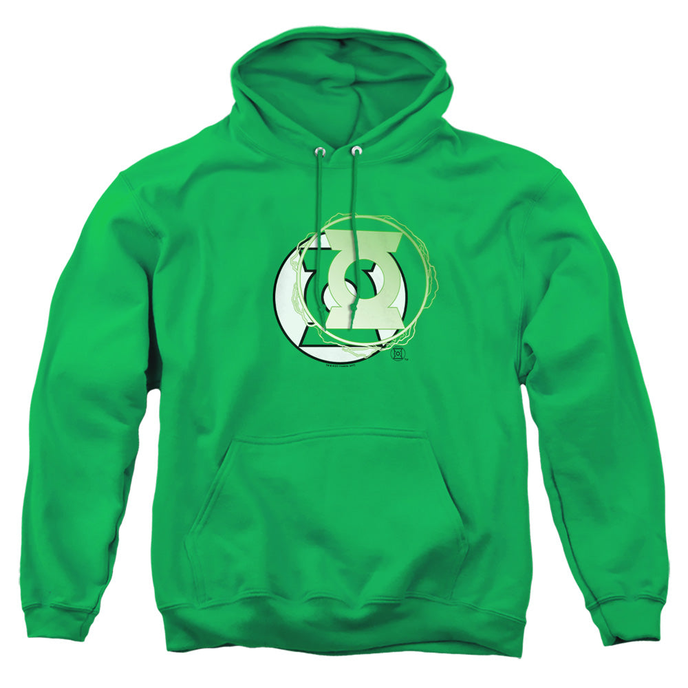 AN OFFCIALLY LICENSED JLA GL ENERGY LOGO ADULT UNISEX PULLOVER HOODIE KELLY GREEN