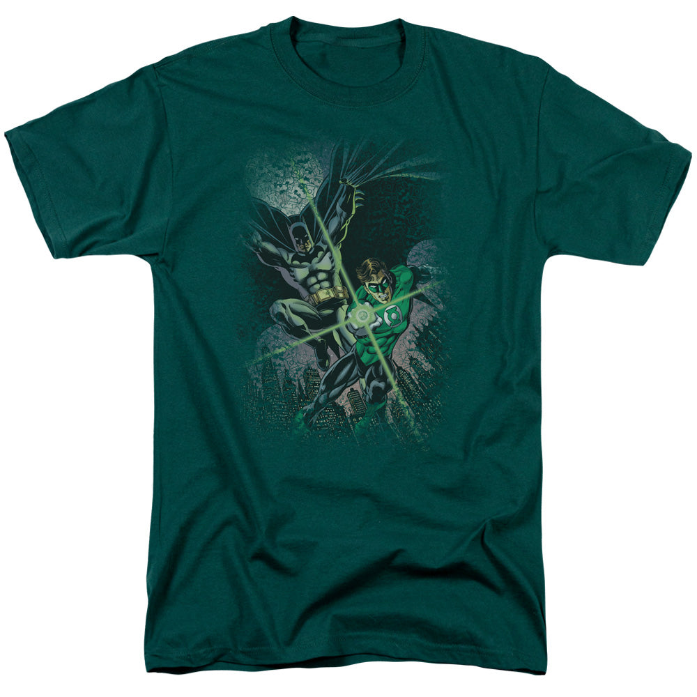 AN OFFCIALLY LICENSED JLA BRAVE & BOLD #1 MEN'S REGULAR FIT T-SHIRT HUNTER GREEN