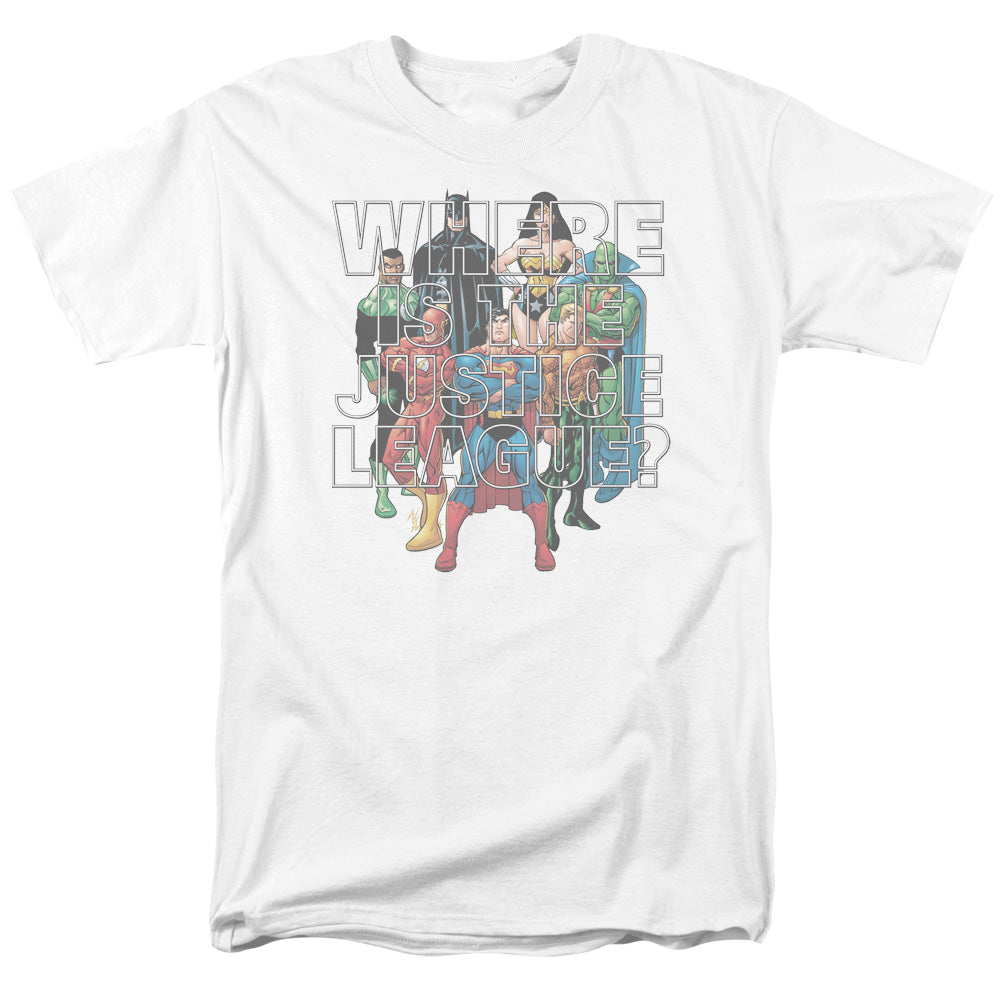 AN OFFCIALLY LICENSED JLA CLASSIFIED #1 COVER MEN'S REGULAR FIT T-SHIRT WHITE