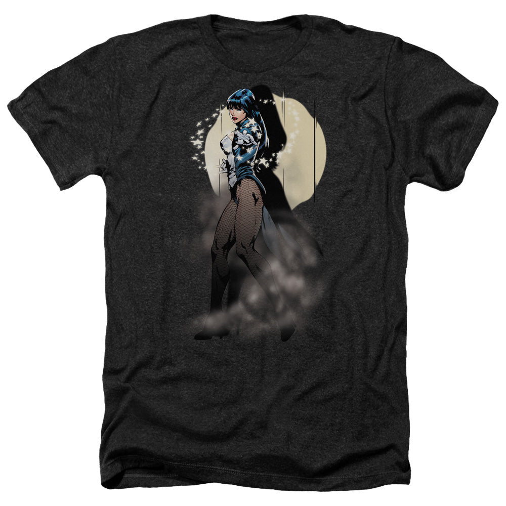 AN OFFCIALLY LICENSED JLA ZATANNA ILLUSION MEN'S HEATHER T-SHIRT CHARCOAL