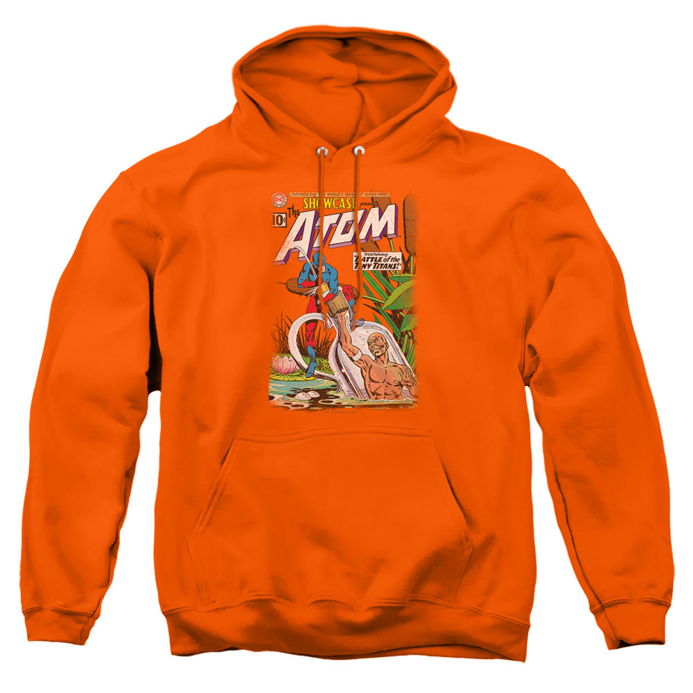 AN OFFCIALLY LICENSED JLA SHOWCASE #34 COVER ADULT UNISEX PULLOVER HOODIE ORANGE