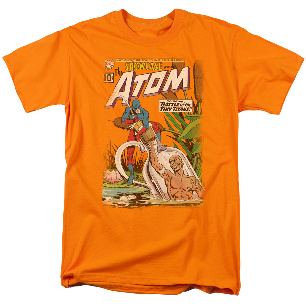 AN OFFCIALLY LICENSED JLA SHOWCASE #34 COVER MEN'S REGULAR FIT T-SHIRT ORANGE