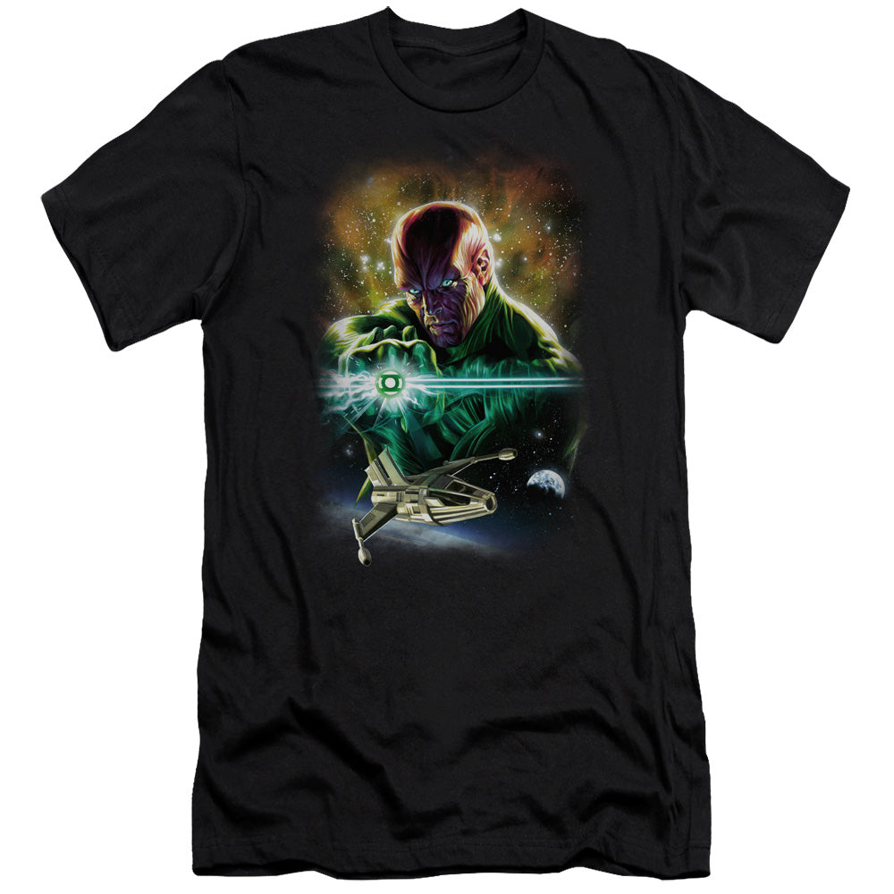 AN OFFCIALLY LICENSED JLA(GL) ABIN SUR MEN'S PREMIUM SLIM FIT T-SHIRT BLACK