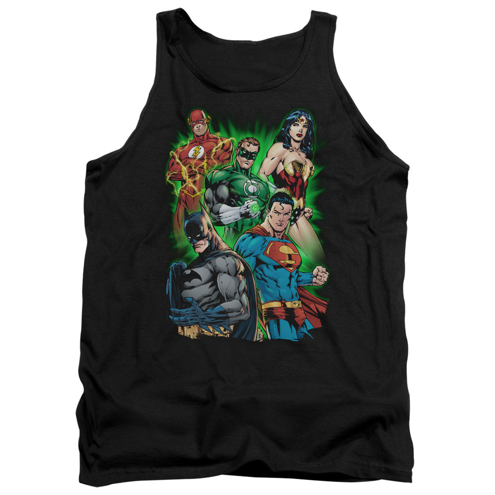 AN OFFCIALLY LICENSED JLA WILL POWER ADULT UNISEX TANK TOP BLACK