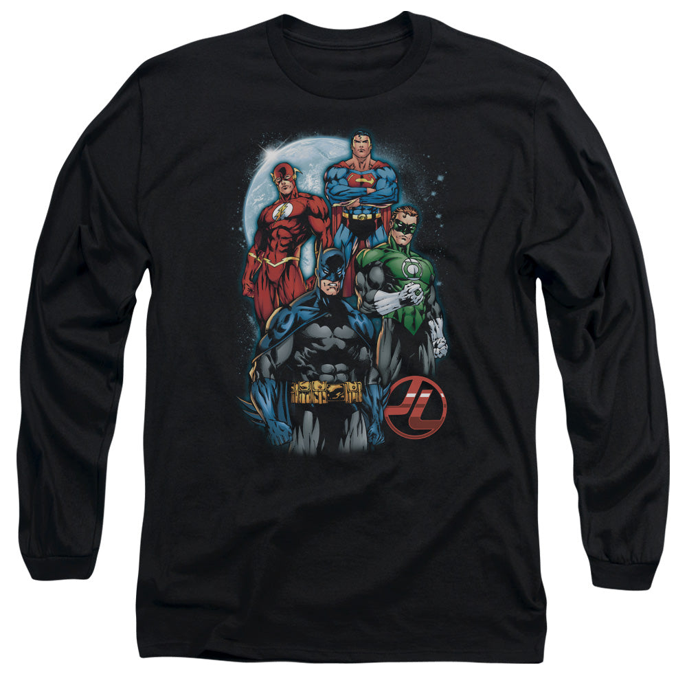 AN OFFCIALLY LICENSED JLA THE FOUR MEN'S LONG SLEEVE T-SHIRT BLACK