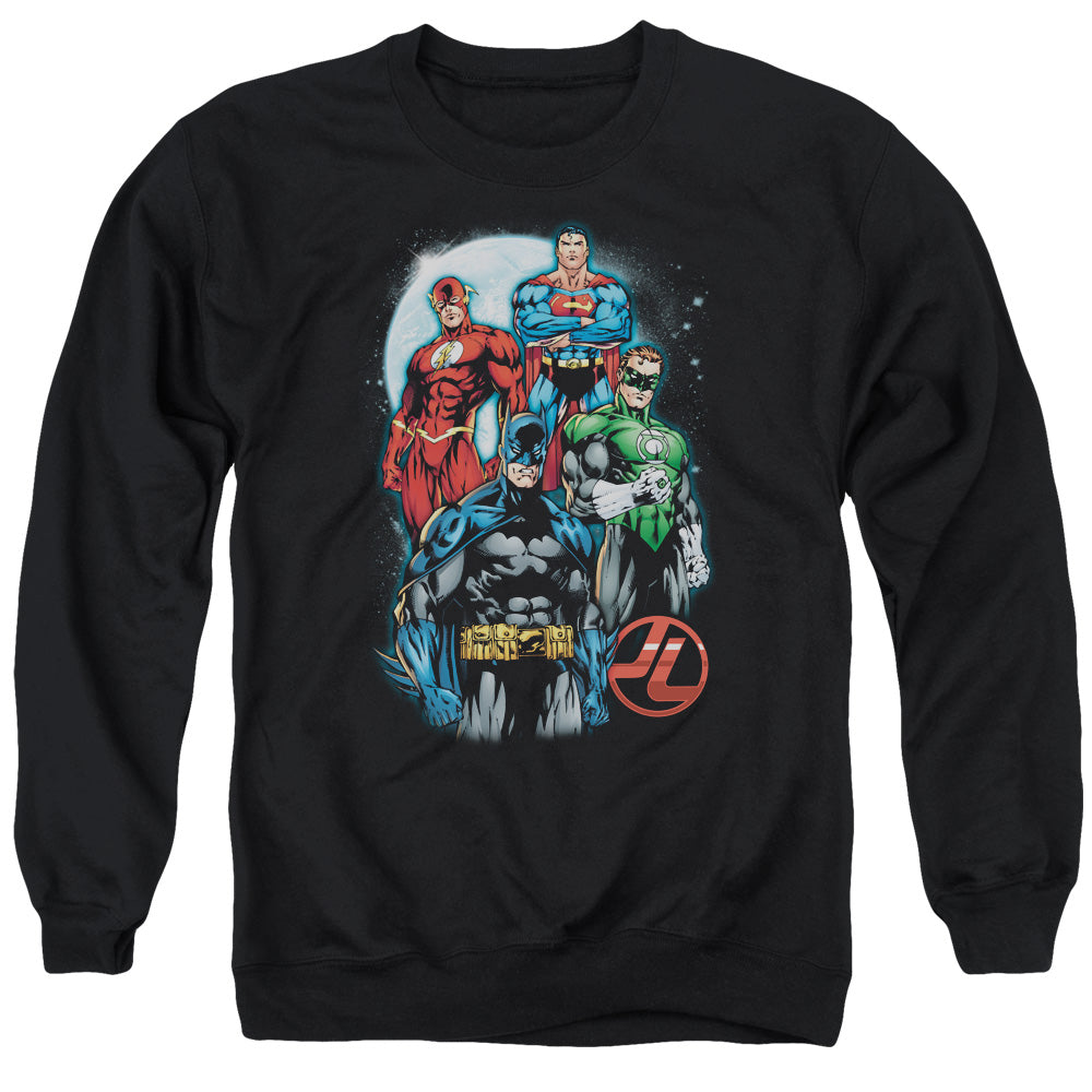 AN OFFCIALLY LICENSED JLA THE FOUR ADULT UNISEX CREWNECK SWEATSHIRT BLACK