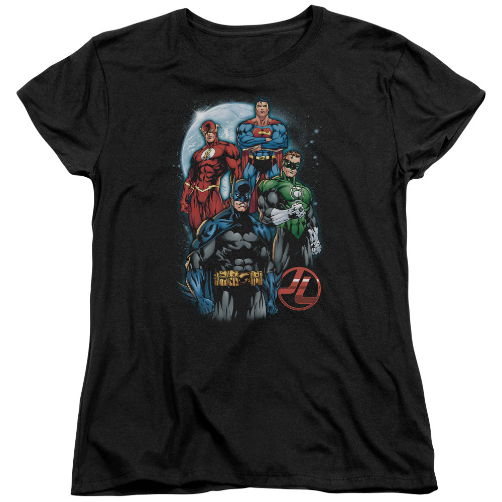 AN OFFCIALLY LICENSED JLA THE FOUR WOMEN'S REGULAR FIT T-SHIRT BLACK