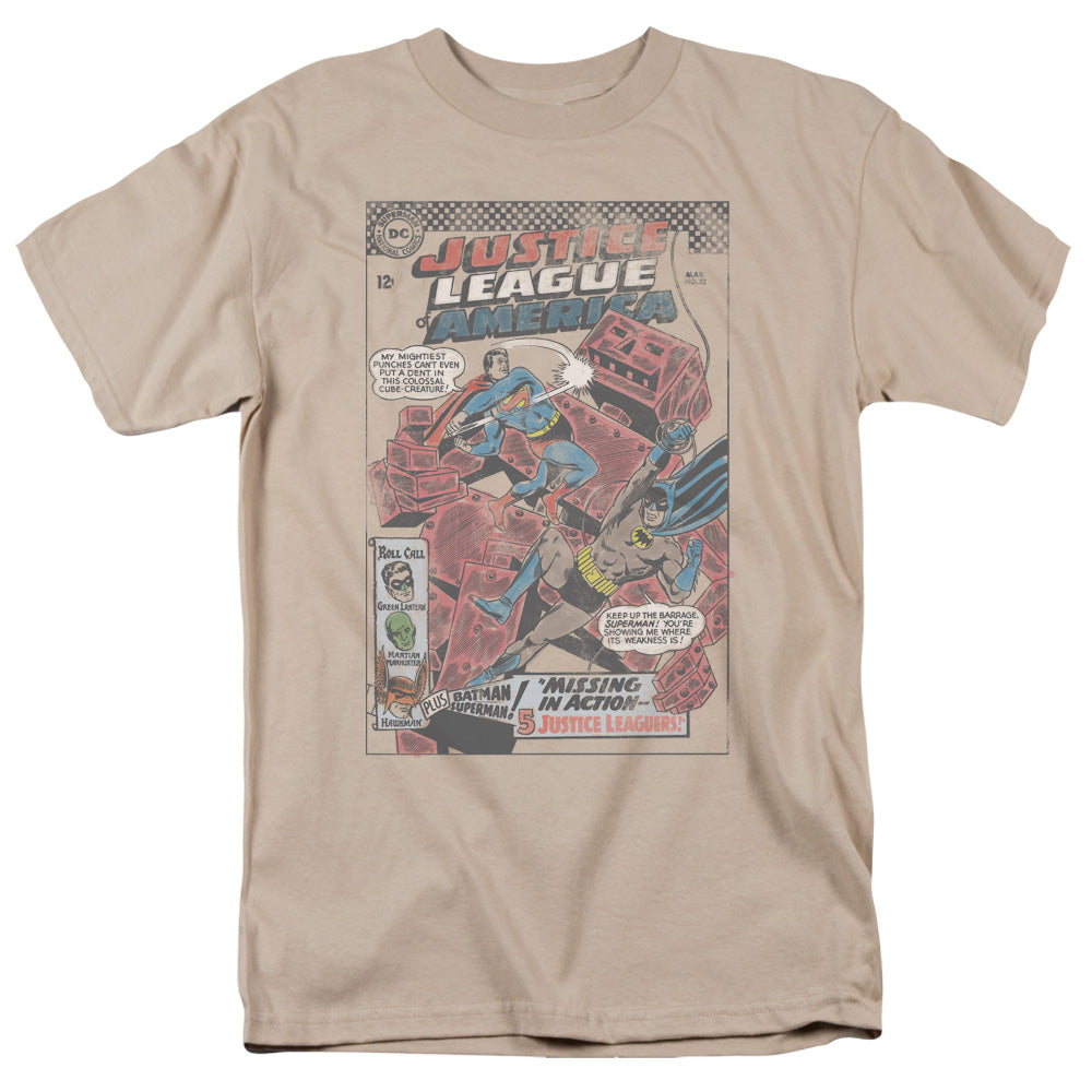 AN OFFCIALLY LICENSED JLA CUBE CREATURE MEN'S REGULAR FIT T-SHIRT SAND