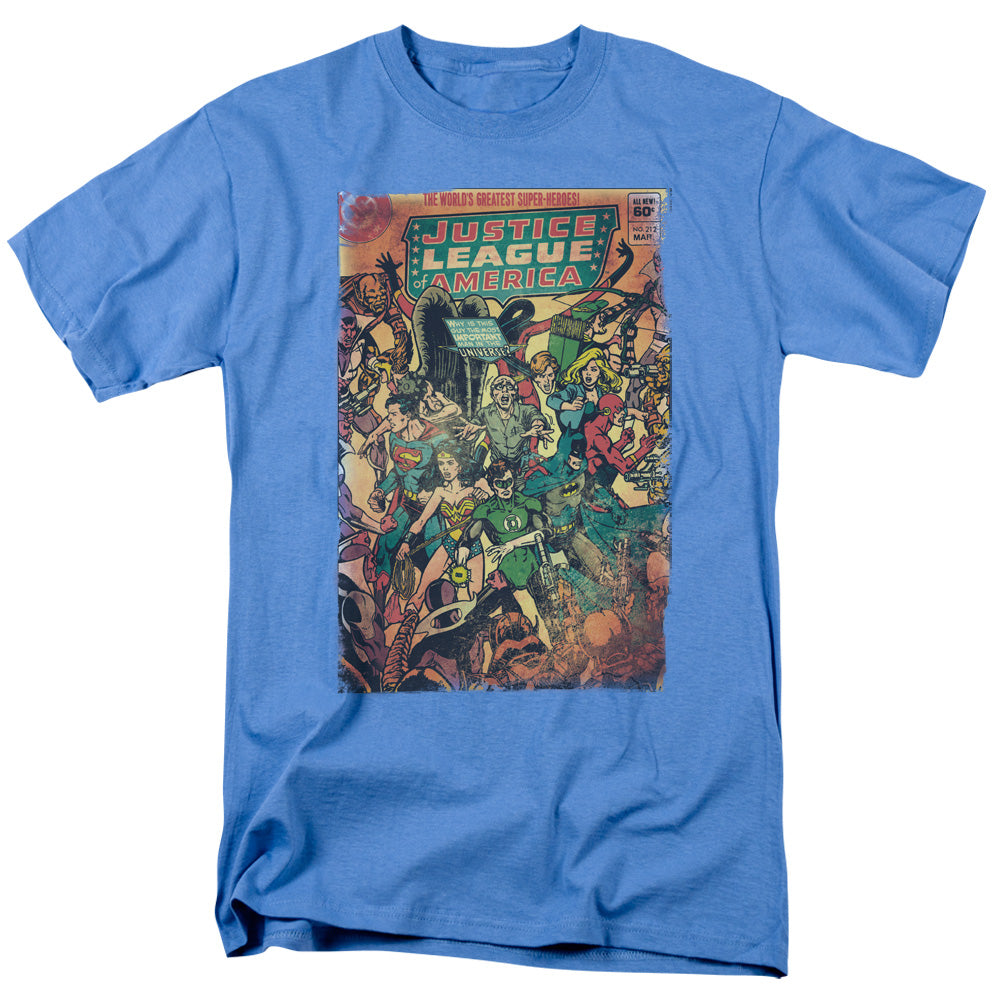 AN OFFCIALLY LICENSED JLA NO 212 VINTAGE MEN'S REGULAR FIT T-SHIRT CAROLINA BLUE