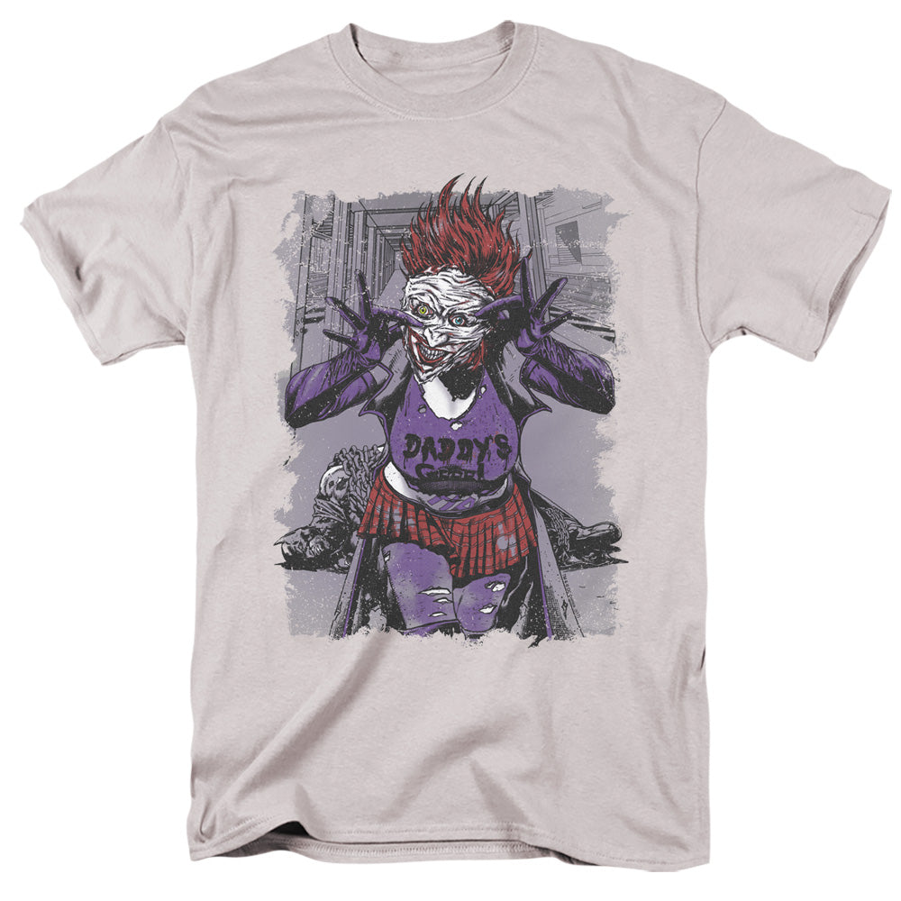 AN OFFCIALLY LICENSED JLA JOKERS DAUGHTER MEN'S REGULAR FIT T-SHIRT SILVER