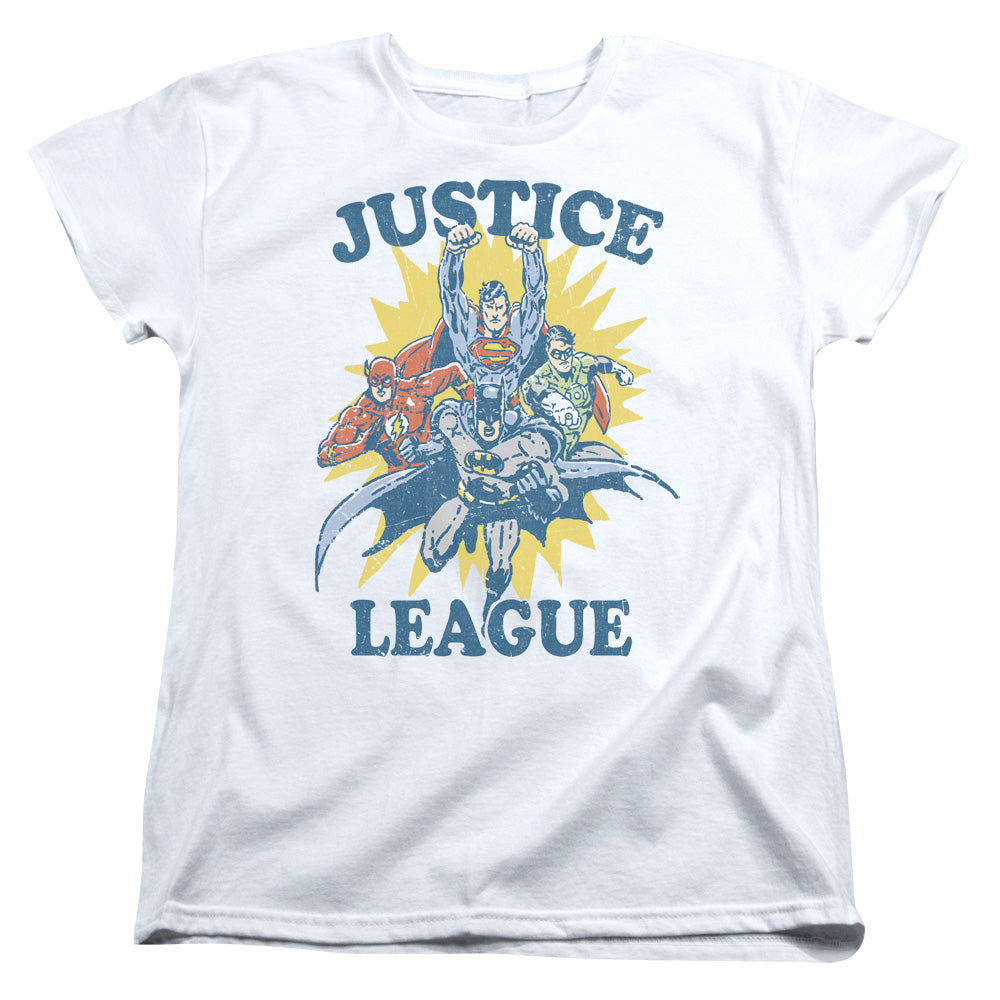 AN OFFCIALLY LICENSED JLA LETS DO THIS WOMEN'S REGULAR FIT T-SHIRT WHITE
