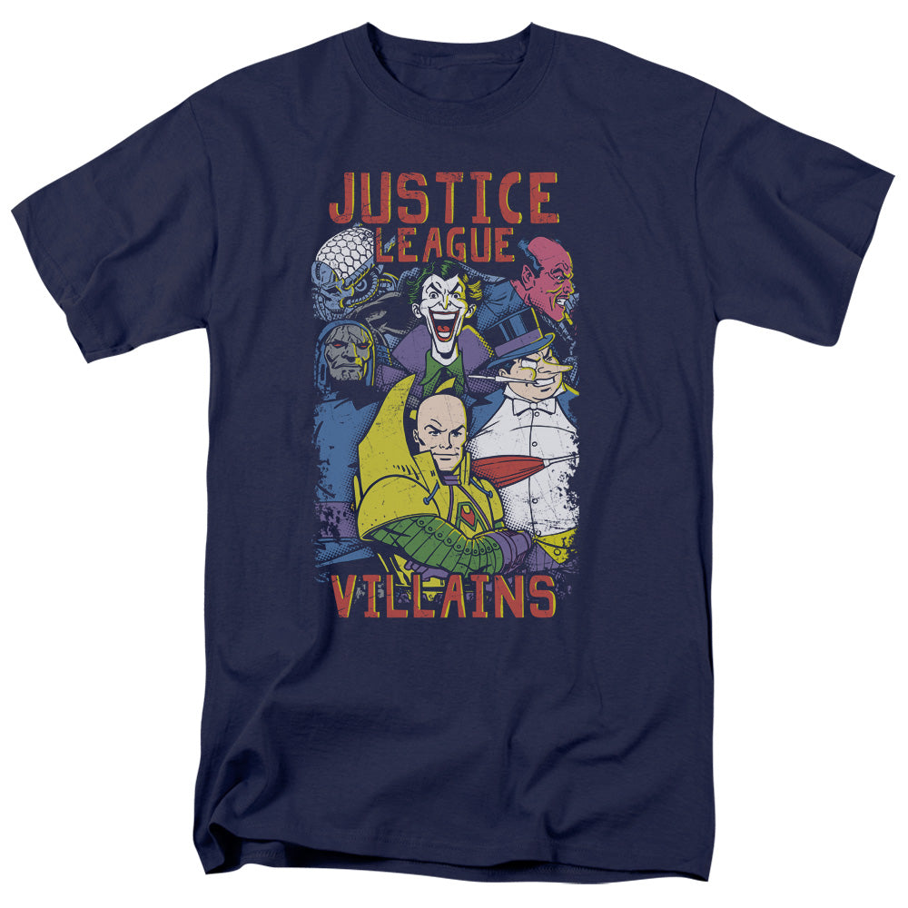 AN OFFCIALLY LICENSED JLA VILLAINS MEN'S REGULAR FIT T-SHIRT NAVY